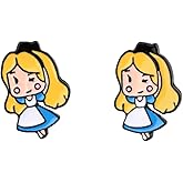 TV Show Cartoon Cute Cat Earrings Stud, Metal Moive Ear Stud for Women and Men