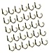 DD-life Vintage Bronze Wall Mounted Single Hook Hangers - 30pc Set with Screws for Jewelry, Keys, Hats & More
