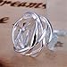 NYKKOLA Fashion Jewelry 925 Sterling Silver Finger Ring Hollow Mesh Ring(Q)