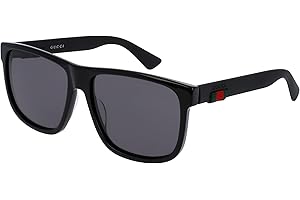 Gucci Men's Gg0010s-001, Black/Grey, One Size