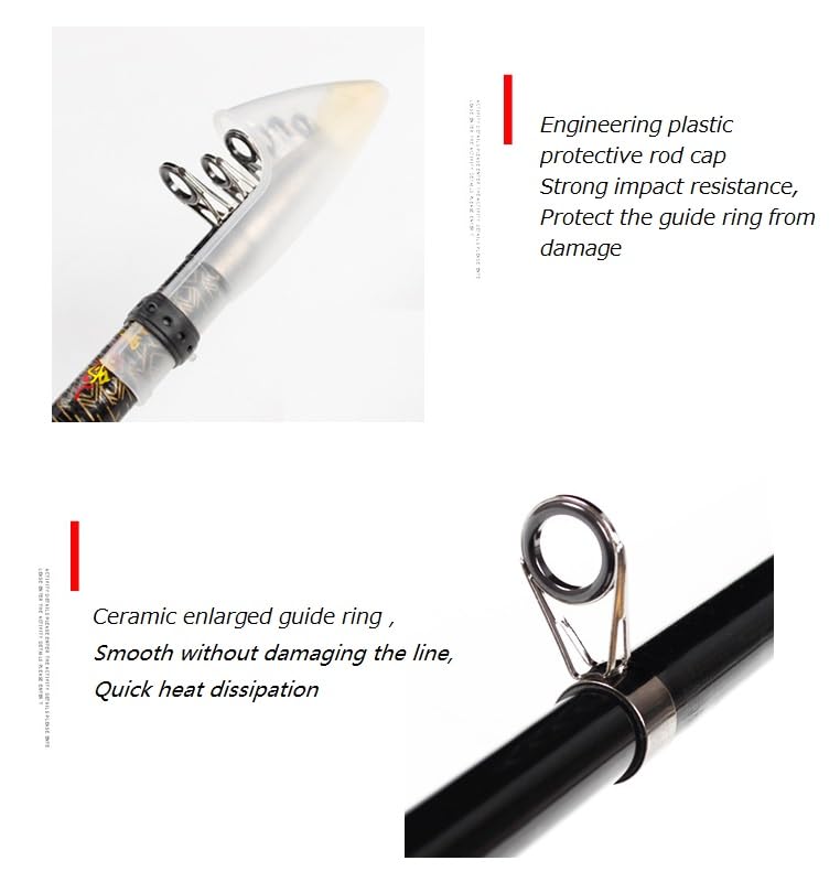 Jaccer Fishing Rod Telescopic Fishing sea Rod Short Paragraph Carbon Material sea Otter Throwing Fishing Rod 2.1m/2.4m/2.7 m/3.0m (2.7m)