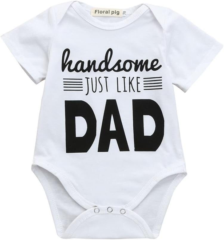 Baby Boys Summer Clothes, HEHEM Newborn Infant Baby Boys Girls Letter Print Romper Jumpsuit Outfits Clothes (0.5-3 year) (6-12 month, White)