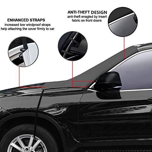 MITALOO Windshield Snow Cover Ice Removal Wiper Visor Protector Auto Sun Shade for Cars Trucks Vans and SUVs Stop Scraping Fits Most Car, SUV, Truck, Van or Automobile with 83"x 48"