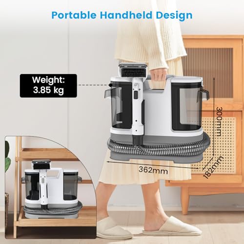 Domixo Carpet Cleaner Machines, Hot Water Multi-Purpose Portable Spot Cleaner, Wet/dry Upholstery Cleaner, 450W & Touchscreen Buttons, Deep Stain Cleaning from Pet, Carpets, Sofa, Stairs, Car Seats