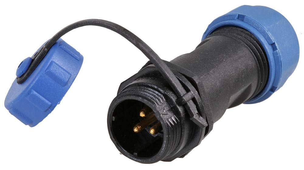 PRO ELEC SP13 Series Circular Connector, Cable Mount Plug, 3 Contacts, IP68, 13A, 250V – Threaded, Solder Socket, Nylon Body