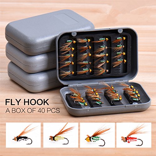 Chseeo 40pcs Kit Mouches Leurres De Pêche Appât De Pêche Poissons-appâts Swimbait Crankbait Crochets Pêche Boîte Kit D’accessoires De Pêche Pour L’eau De Mer Et L’eau Douce #1