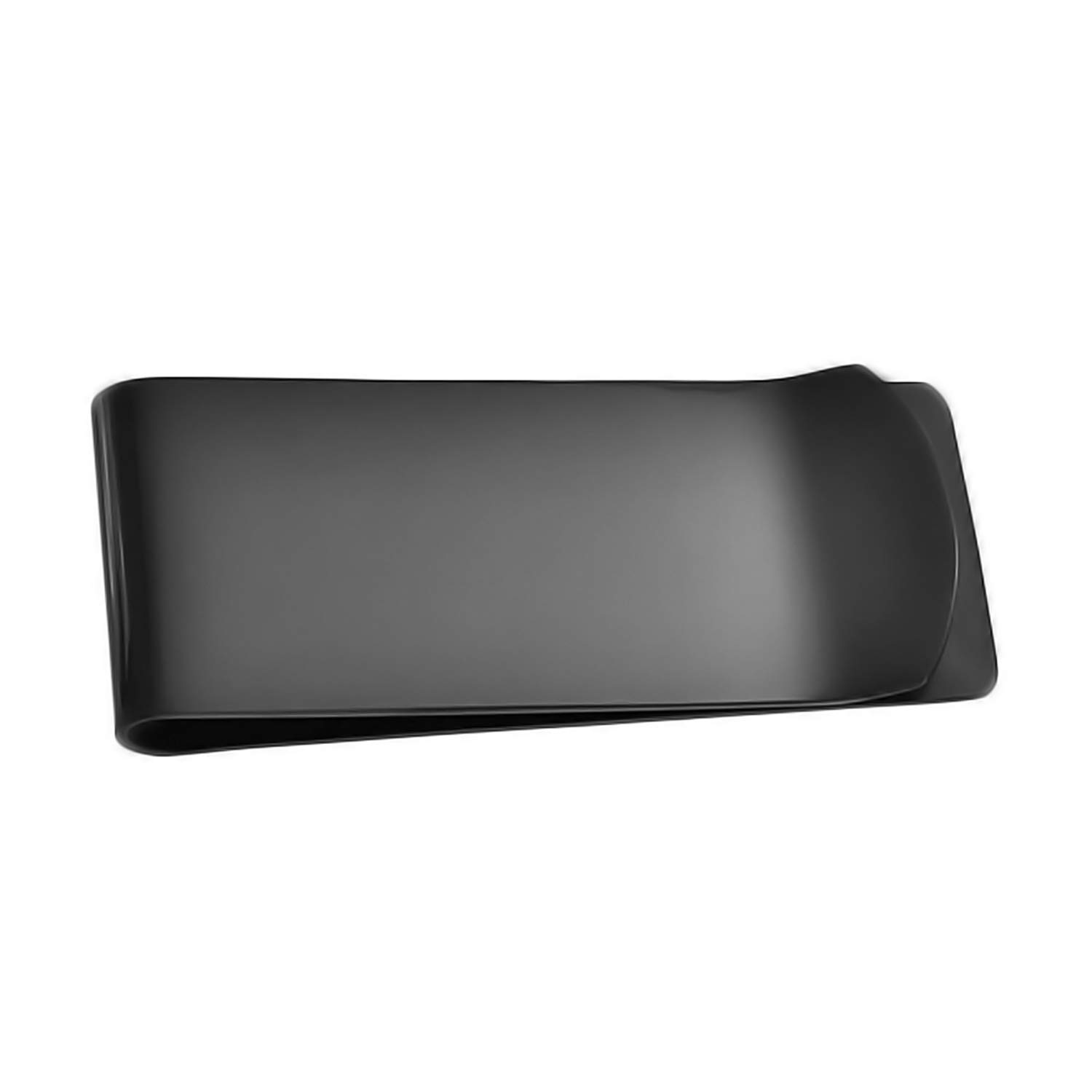 Bling Jewelry Basic Personalized Customizable Engravable Large Wide Strong Simple Plain Men Money Clip Card Holder for Men Teens Father Black Tone Stainless Steel