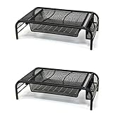 Mind Reader 2MESHMON-BLK Metal Mesh Stand and Desk