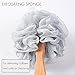 Bath Sponge & Brush Long Handled Loofah Back Scrubber Shower & Bath Exfoliating Pouf Scrubber on a Stick Body Back Brush with a Wood Handle Loofah Mesh for Men & Women By Krramel (GRAY)