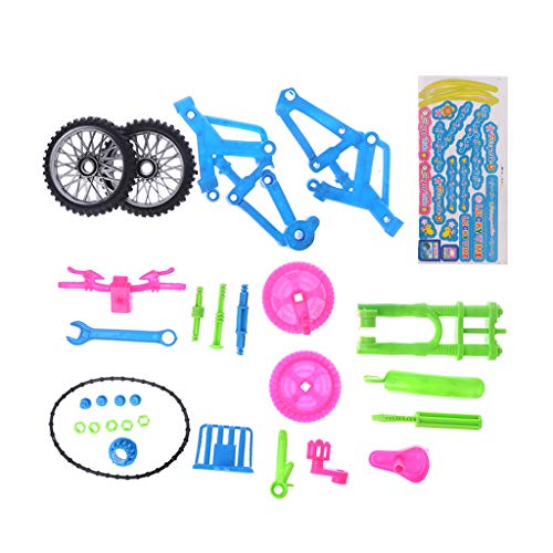 babyHUIH Simulated Bicycle Kids Children Boy Toys Assembly DIY Intelligent Plastic Handmade Manual Bike Model Miniature Toy Gifts