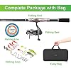 PLUSINNO-Spinning-Rod-and-Reel-Combos-FULL-KIT-Telescopic-Fishing-Rod-Pole-with-Reel-Line-Lures-Hooks-Fishing-Carrier-Bag-Case-and-Accessories-Fishing-Gear-Organizer