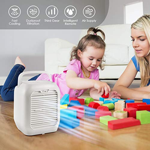 VANTAKOOL Personal Air Conditioner Fan, Air Personal Space Cooler 9.5-inch Small Desktop Fan Quiet Personal Table Fan Mini Evaporative Air Circulator Cooler Humidifier Bladeless Quiet for Office, Dorm - Thumbnail 6
