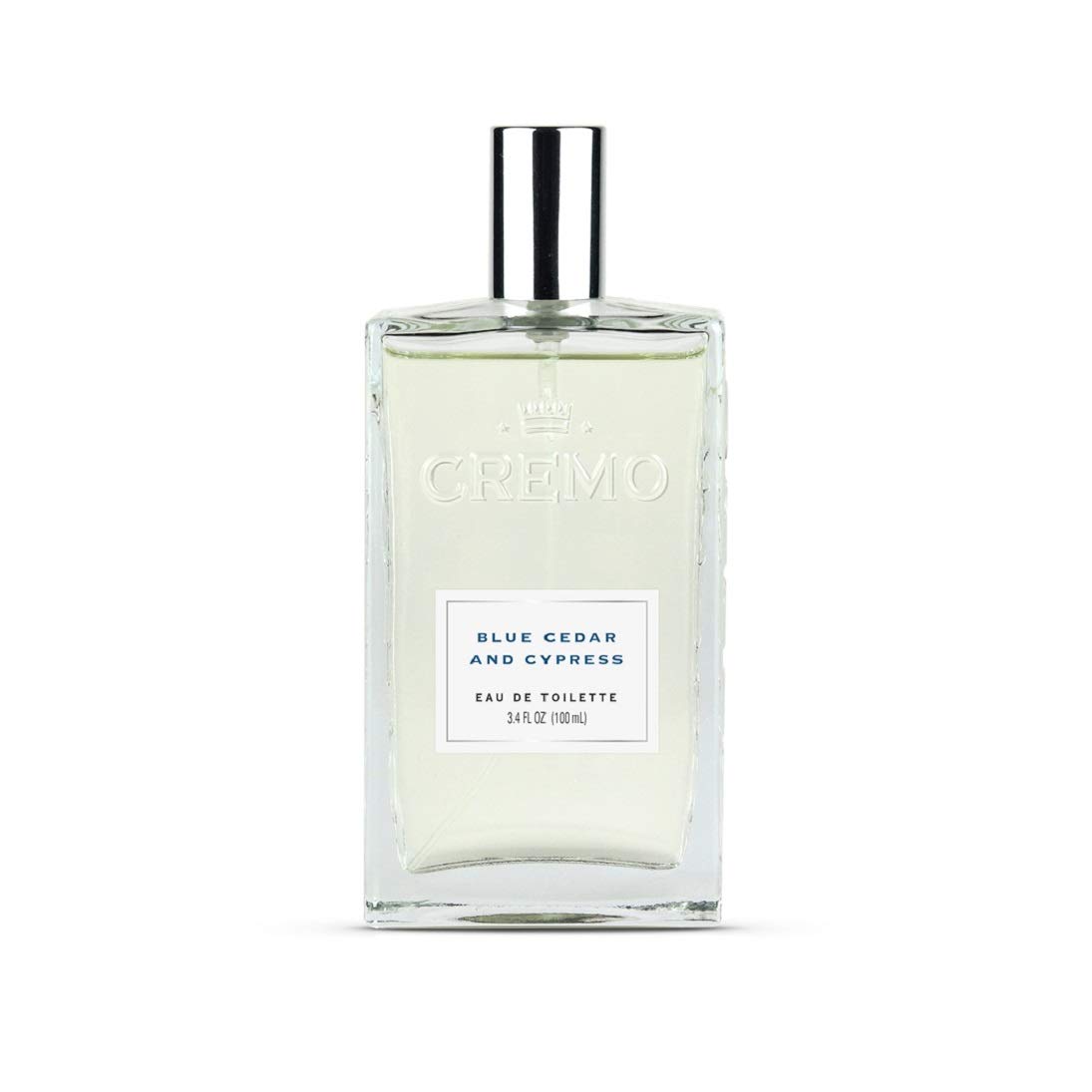Cremo Blue Cedar &amp; Cypress Cologne Spray, A Woodsy Scent with Notes of Lemon Peel, Cypress and Cedar, 3.4 Oz