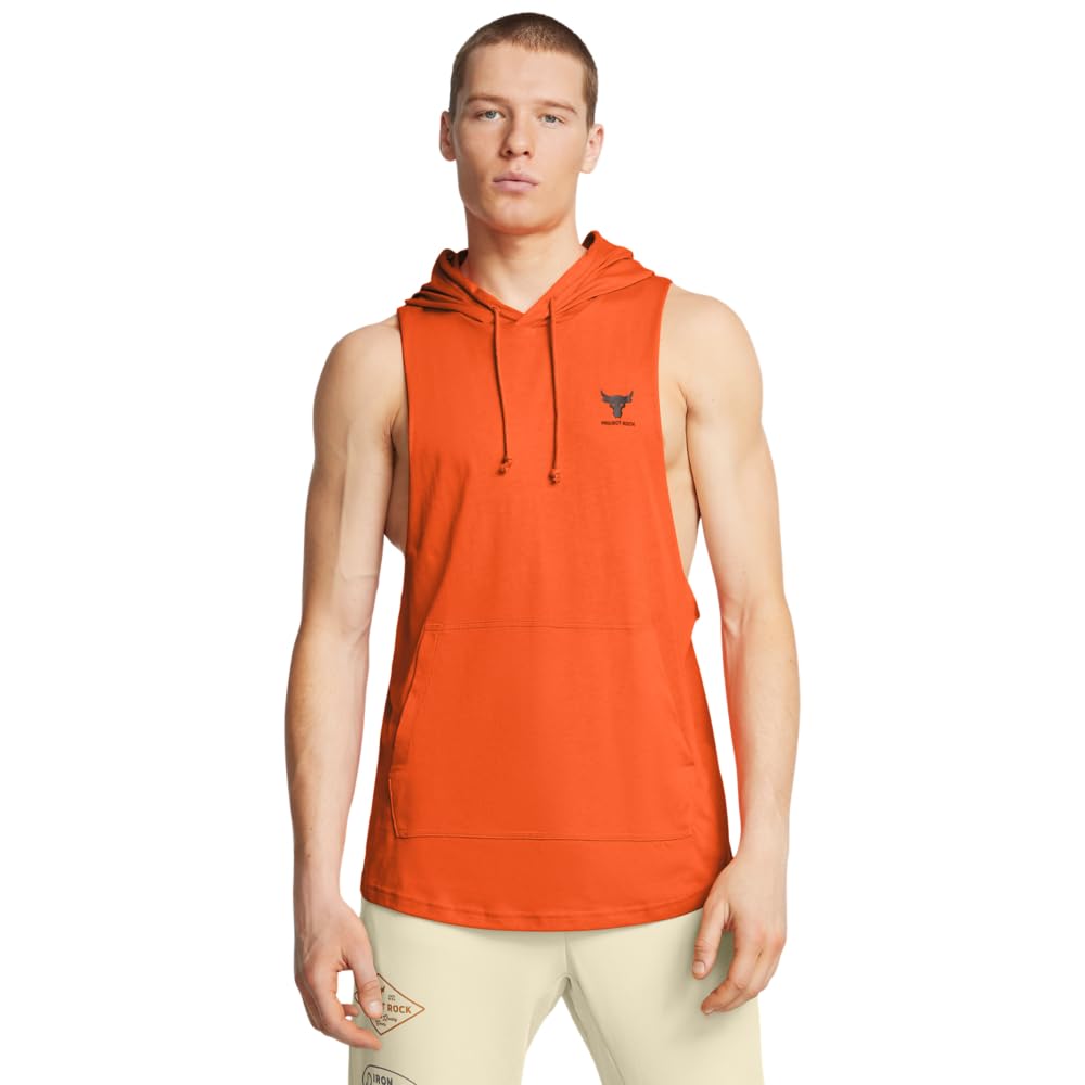 Under Armour Men’s Project Rock Payoff Hoodie, (800) Team Orange / / Black, 3X-Large