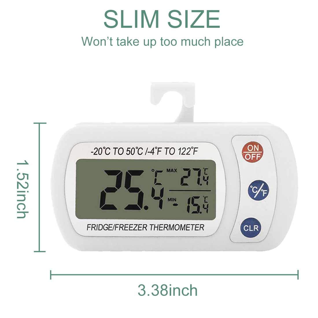 Impermeable Digital Termómetro,Termómetro para Frigoríficos,Termómetro LCD Inalámbrico -Blanco