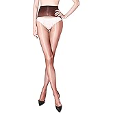 GOCBOBO Women's Oil Shiny Seamless Pantyhose 5 Denier 360 Seamless Crotch Ultra-Thin Sheer Tights Silky Control Top Stockings