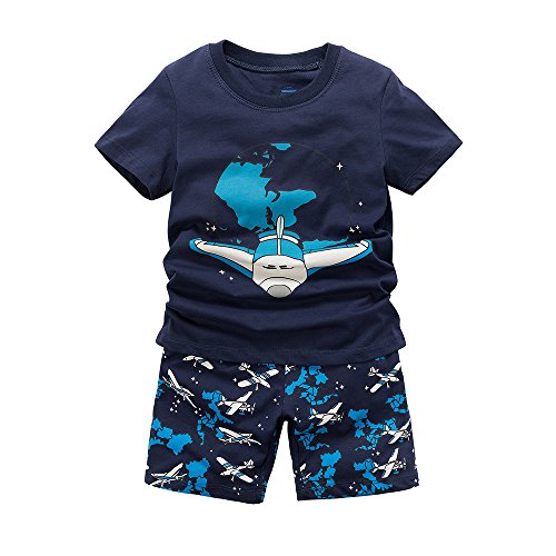 B.GKAKA Boys Clothes The Plane Toddler Kids Summer Pajamas (6-7 Years)