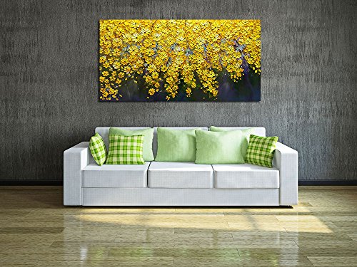 V-inspire Art, 24X48 Inch Oil Paintings on Canvas Brilliant Flowers Art 100% Hand-Painted Abstract Artwork Floral Wall Art livingroom Bedroom Dinning Room Decorative Pictures Home Decor