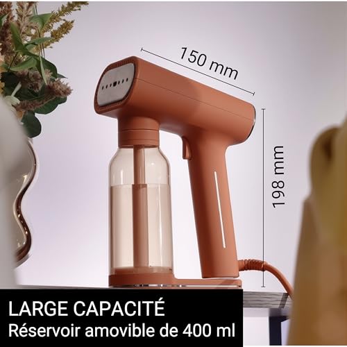 SteamOne Karl XL Steamer Portable Steamer Rust 2000W - 400ml | Karl XL Portable Steamer, 2000W, 400ml Tank, 2 Modes, Ready in 30s, Suction Hook Included, RUST400