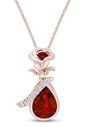AFFY White CZ & Simulated Red Garnet Bezel Setting