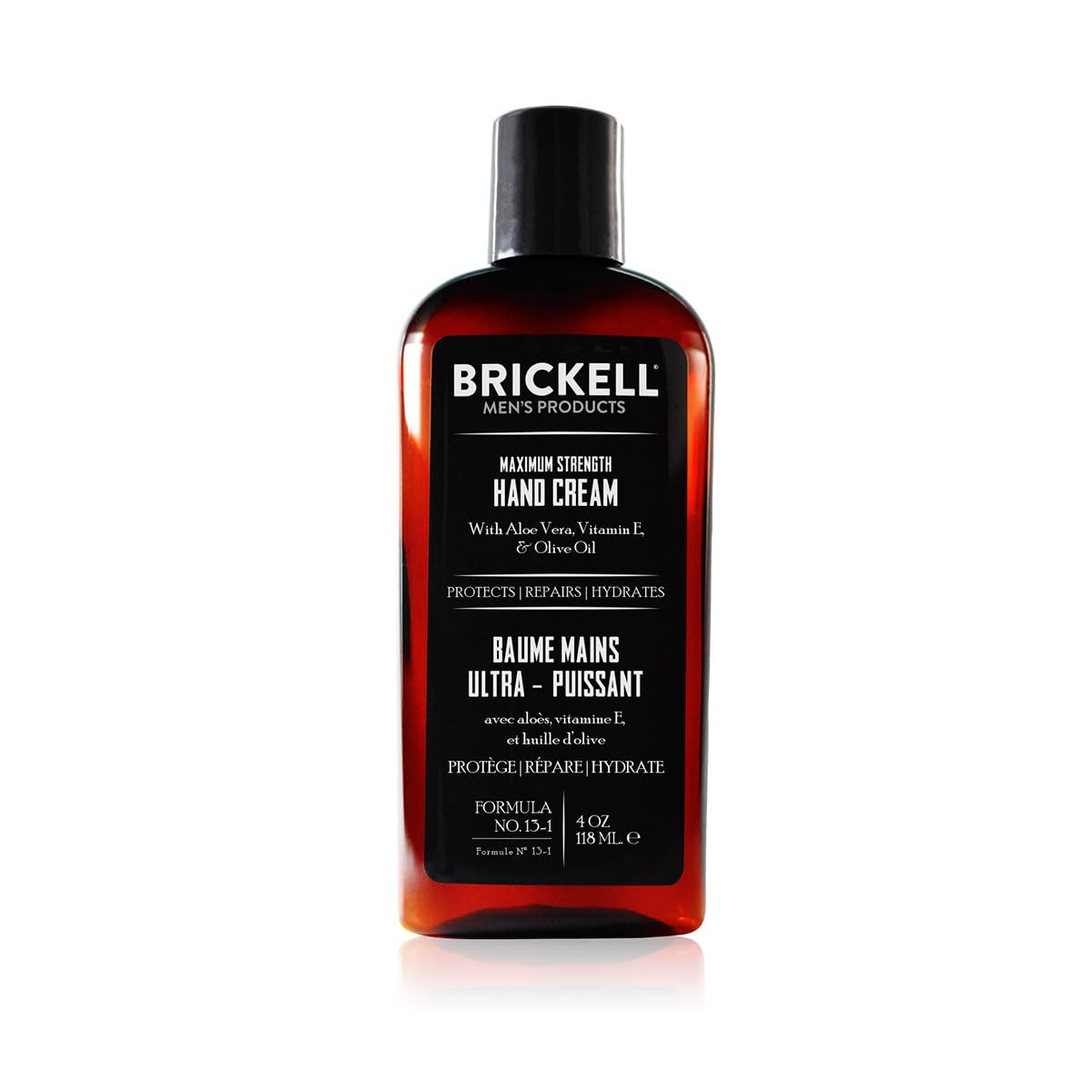 Brickell Men's Maximum Strength Hand Lotion for Men, Natural and Organic Fast-Absorbing Hand Lotion with Vitamin E, Shea Butter, and Jojoba, 118 ml, Unscented