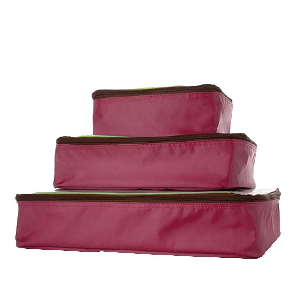 Katouigb Nylon Packing Cubes 3-Piece Set - Burgundy