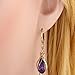 YAZILIND Elegant Unique Design 14K Gold Filled Inlay Teardrop Cubic Zirconia Dangle Drop Earrings for Women (Purple)