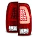 AKKON - For 97-03 Ford F150 99-07 F250 F350 Super Duty Red Clear LED Tube Tail Lights Lamps Pair Left and Right