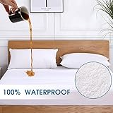 VODOF Twin Size Premium 100% Waterproof Mattress Protector-Vinyl Free, Deep Pocket Stretch to 18