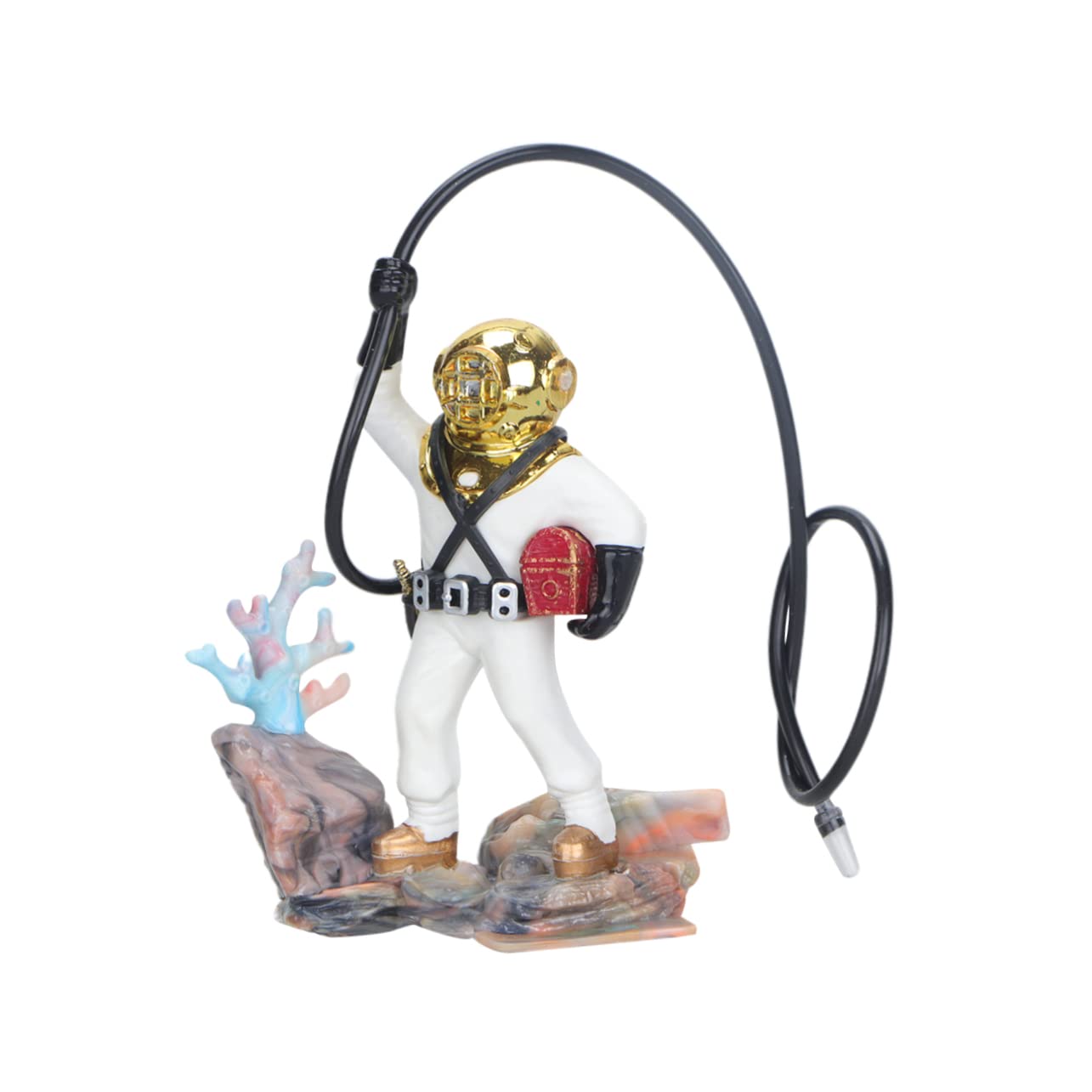 CIYODO Aquarium Treasure Diver Figure Sculpture Resin Fish Tank Ornament for Aquatic Decor Unique Desktop Decoration for Aquarium Landscapes and Photo Props White