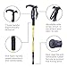 Datechip Outdoor Hiking Canes Walking Sticks Lightweight Adjustable Trekking Poles with Heavy Duty Aluminum for Women and Men (Pair of Yellow)