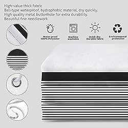 Black and White Tassel Shower Curtain Striped