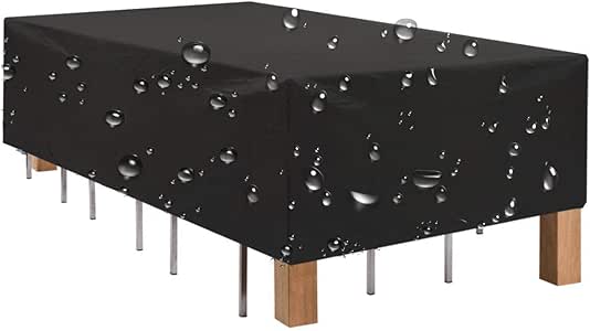 IYMSS Funda Mesa Cuadrada Jardín Funda Muebles Patio Terraza Tela