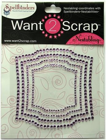 Want2Scrap Nestabling Labels Two Purple Rhinestones