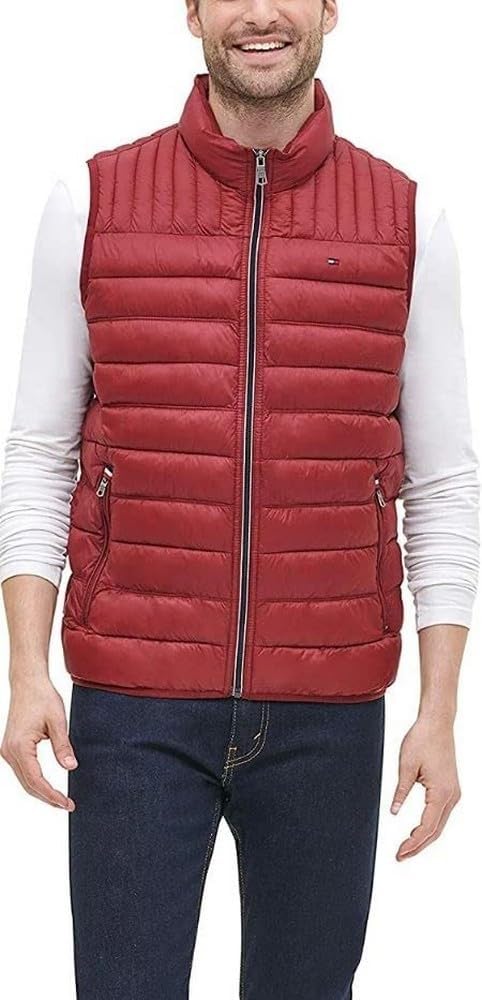 Photo 1 of Tommy Hilfiger Men's Ultra Loft Quilted Puffer Vest, red, Large