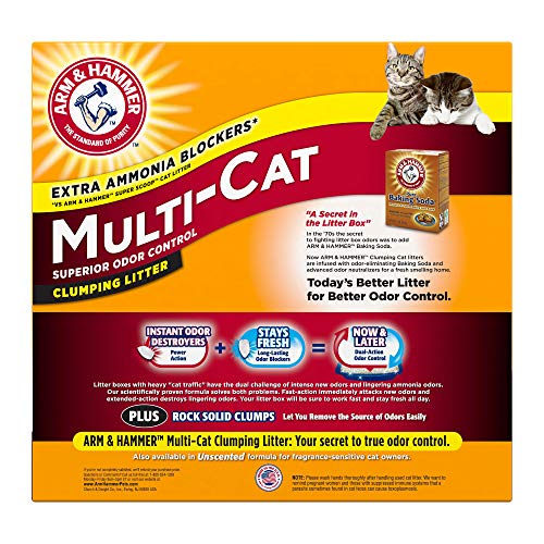 Arm and Hammer Clumping Cat Litter, MultiCat Strength, 40 Pound Box