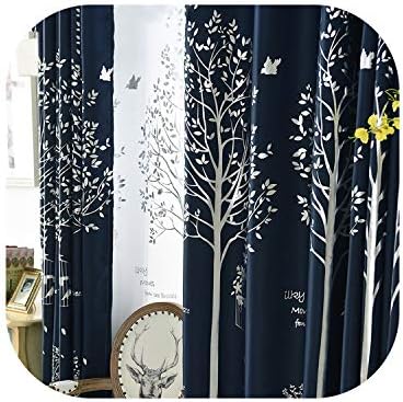 FAT BIG CAT Flax Blackout Curtains for Living Room Modern Printed Organza Window Curtains Tulle Blind and Voile Cortinas Cortinas Blackout,Tulle,W100cm x H120cm,Rings