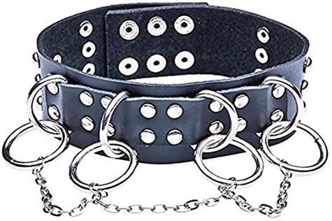 Fashion Christmas Halloween Gift Accessories Mens Womens Leather Punk Rock Choker Collar Chunky Link Chain Necklace