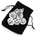 7 Die Polyhedral Dice Set - Astral Echoes (Translucent Colorless) with Velvet Pouch by Wiz Dice