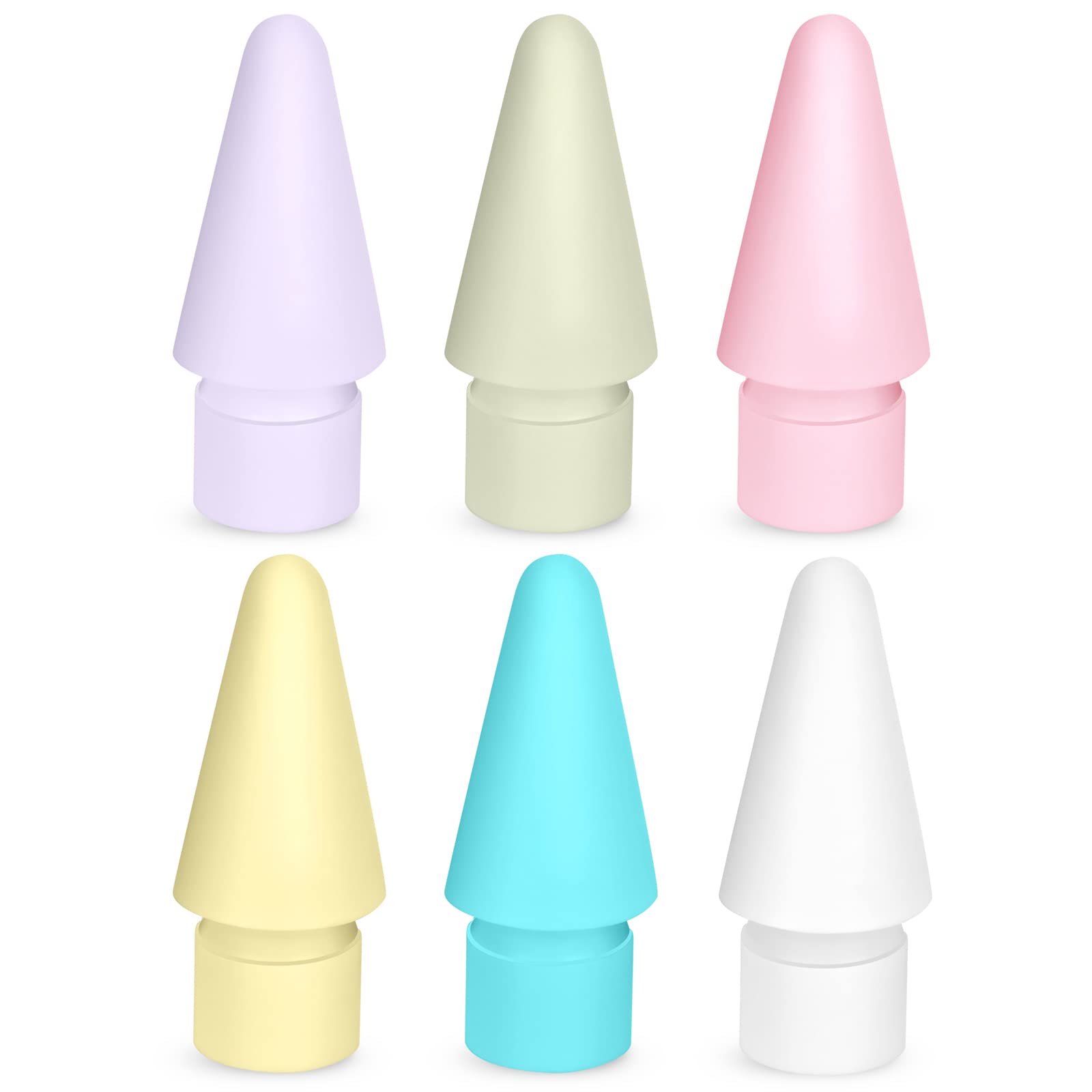 flintronic Tips Compatible with Apple iPad Pro pencil, 6 Pack Replacement Tips for Apple Pencil 2nd Gen & 1st Gen, High Sensitivity Pencil Nibs Replacement Tips for iPad Pro iPencil nibs, Macaron