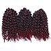 3 pcs/pack Crochet Curly Hair 8 inch Synthetic Crochet Braids Hair Extensions(#1/Bug)