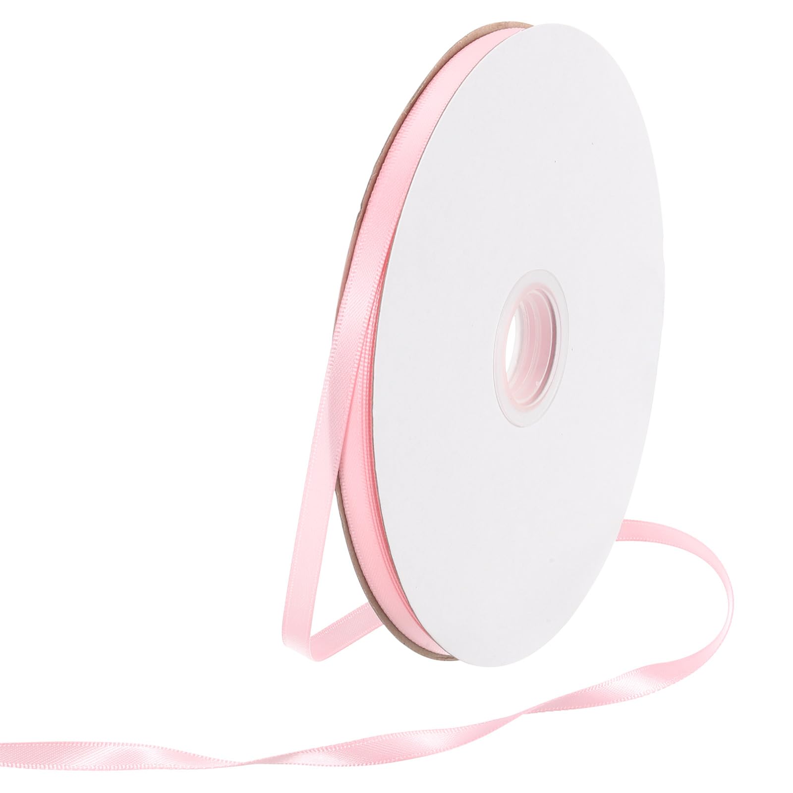 Rebower 6mm Satin Ribbon 64m Thick Double Face Grosgrain Silk Ribbon, [for Gift Wrapping, Hair Bows, Wedding, Cake, Flower] - 70 Yard/210ft/ Light Pink
