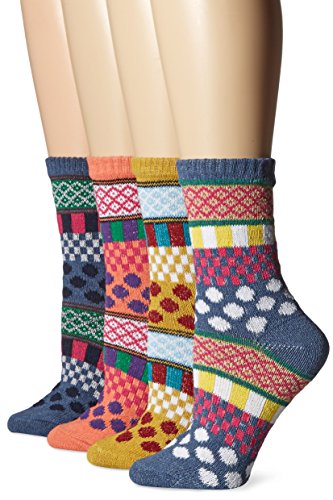 Sock Lab Women's Patterned Boot 4-Pack, Assorted 2, 9-11