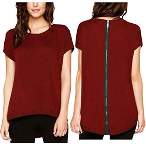 Ladies' Sweater with Zippered Back (Merlot, X-Large)