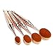 Micup Diamond Shape 10pcs Oval Makeup Brush Set Foundation Contour Concealer Blending Cosmetic Brushes