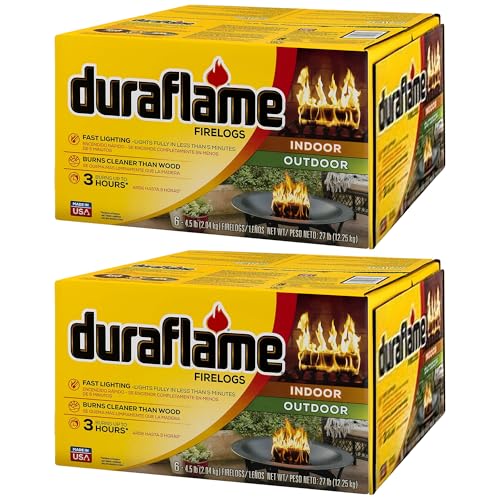 Duraflame Indoor/Outdoor Quick Light Fire Log, 3 Hour Burn, 4.5 lb, 12-Pack