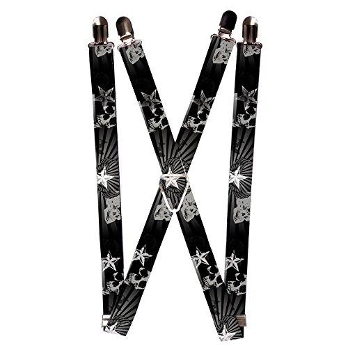 Buckle-Down unisex adults Buckle-down - Skulls Suspenders, Multicolor, One Size US