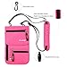 Travel Neck Pouch Hidden Passport Holder Wallet RFID Blocking/Neck Stash For Men Women (Rosy)