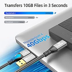 For Thunderbolt 4 Cable 40Gbps 2 in 1 USB C Cable