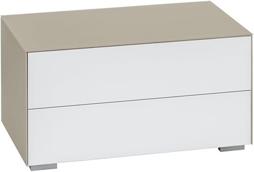 Nachtkommode Nachttisch Maja In Glas Sand Matt Weissglas Matt Mit Schubladen 80 2x41x46 2cm Boxspringbett Nachtschrank Amazon De Kuche Haushalt